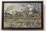 <center>Centre d’art Sébastien</center>Auguste Chabaud (1882-1955)
La Cueillette des olives
aux environs des Baux-de-Provence, XXe
92 x 60 cm
Huile sur toile
Collection Galerie Marina, Cassis. <br> Auguste Chabaud (1882-1955)
Un expressionniste aux accents fauves et provençaux
Peintre expressionniste aux influences fauves, Auguste Chabaud
s’inspire profondément des paysages de Provence, notamment
des Alpilles et de la Montagnette. Sa vision de la Provence, dénuée
de folklore, est monumentale et vibrante, marquée par une
lumière écrasante et une palette resserrée, dominée par le bleu de
Prusse.
Après la Première Guerre mondiale, il revient définitivement en
Provence, à Graveson, dans le mas familial. Inspiré par Frédéric
Mistral, il s’enracine dans la terre du Sud, développant une
peinture à la fois authentique et introspective, où chaque œuvre
reflète son cheminement personnel et émotionnel.