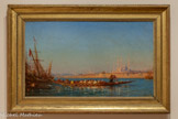 <center></center>FÉLIX ZIEM, 1821-1911.
LE CAÏK, VUE DE CONSTANTINOPLE.
Huile sur toile.