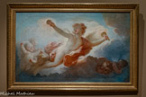 <center></center>JEAN-HONORE FRAGONARD, 1732 – 1606.
L'AMOUR EMBRASANT L’UNIVERS.
Huile sur toile.
Dépôt du Musée du Louvre. 1895 - Inv. D.956.23.1
<br>Fragonard commence très jeune l'étude de la peinture sous la direction de Chardin à Paris. Devenu l’élève de Boucher, il obtient le Prix de Rome en 1752. Il part pour l'Italie entre 1753 et 1756 et rencontre l’abbé de Saint-Non qui sera son protecteur. De retour en France, il reçoit de nombreuses commandes. De 1793 à 1805, grâce à David, il devient l’un des conservateurs du Musée du Louvre. Cette toile est achetée en 1770 par Madame du Barry et est destinée à orner son château de Louveciennes, que Louis XV lui a offert l'année précédente.
Cette œuvre de jeunesse est encore très influencée par son maître François Boucher, figure incontestée du goût rocaille, comme le prouve le traitement lisse des chairs, l’harmonie des roses et des bleus, la composition en oblique. En revanche putti, nuages et fumée des torches annoncent la maturité de l'artiste