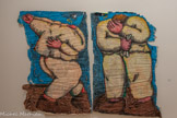 <center></center>Jean Charles Blais. 1956. La honte, 1983. Diptyque. Huile et craie sur couches d'affiches arrachées. Achat avec l'aide du FRAM,1984. Inv. 985.2.53.1-2.