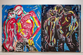 <center></center>LUCIANO CASTELLI, 1951.
LUCIANO ET SALOMÉ
DAY AND NIGHT ? 1979.
Diptyque. Acrylique sur toile. Achat avec l’aide du FRAM, 1982 - Inv. 982.6.101.1-2