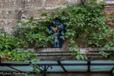 <center>Château d'Aulan.</center> Les armes des Suarez d'Aulan : d'azur à une tour d'argent maçonnée ouverte et ajourée de sable et surmontée d'une aigle d'or couronnée à l'antique.